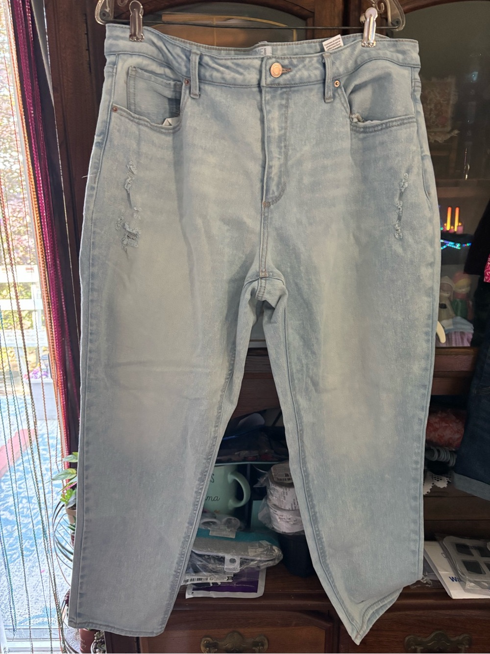 Time and Tru Light Blue Boyfriend Jeans - Casual Distressed Wash